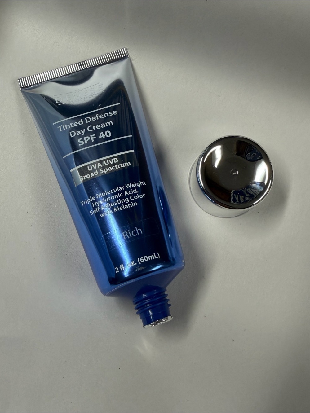 DR. DENESE SKINSCIENCE ~ TINTED DEFENSE DAY CREAM SPF 40 In RICH~ 2 OZ Travel Sz
